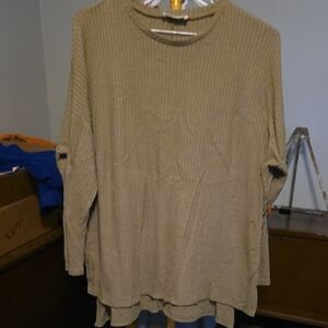 Zenana Outfitters Textured Knit Top in Brown